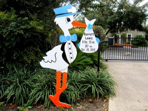 Yard Card Stork Sign<br/> Darnestown, MD<br/> Flying Storks<br/> (301) 606-3091