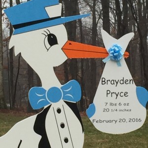 Poolesville, MD Lawn Sign Birth Announcement Flying Storks (301) 606-3091