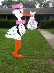 Md. Stork Sign Yard Card Birth Announcements<br/> Frederick, Md<br/> Flying Storks<br/> (301) 606-3091