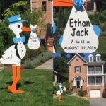 Bethesda, Maryland Stork Sign Yard Card Flying Storks This Card won't fit in an Envelope (301) 606-3091