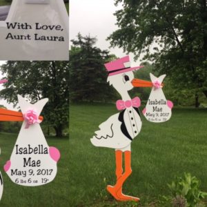Pink Stork Baby Stork Sign Rental Flying Storks Md Stork Sign Yard Cards (301) 606-3091
