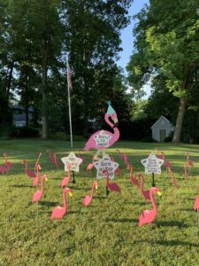 Birthday Yard Flamingos
